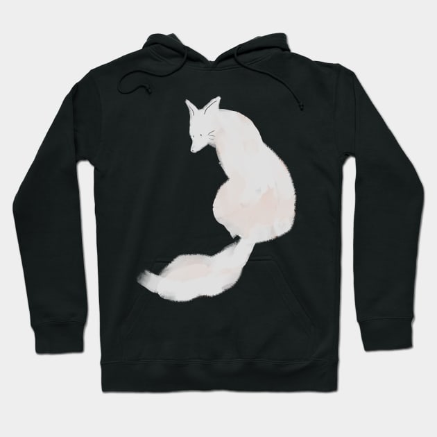 Aesthetic White Fox Hoodie by Neroaida